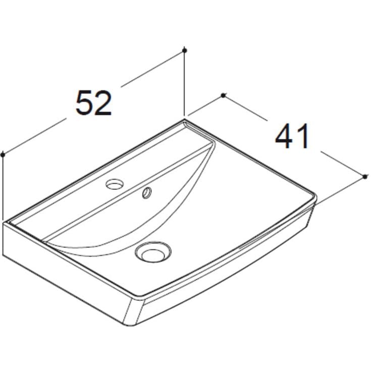 Dansani Cappella håndvask, 52x40,5 cm, hvid