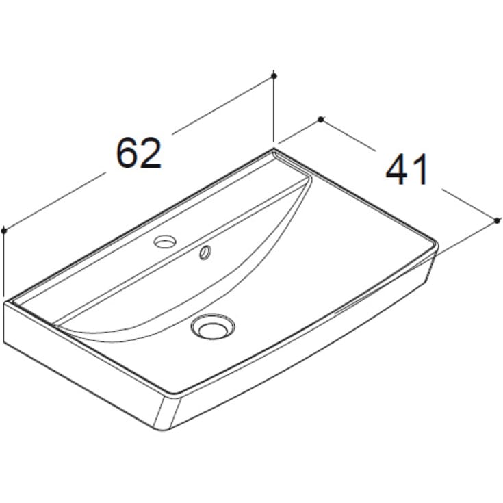 Dansani Cappella håndvask, 62x40,5 cm, hvid