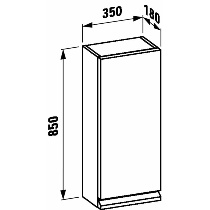 Laufen Pro S veggskap, 35x85 cm, høyre, matt hvit