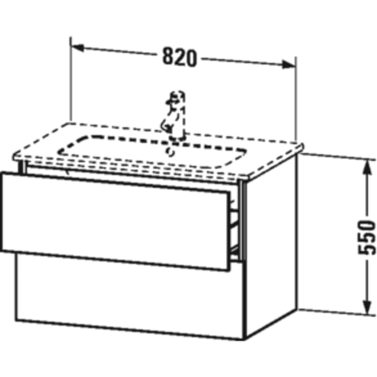 Duravit L-Cube servantskap 82x48 cm, hvit høyglans