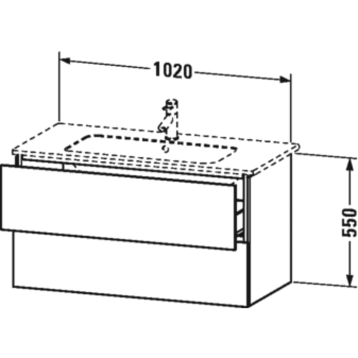 Duravit L-Cube tvättställsunderskåp, 102x48 cm, vit högglans
