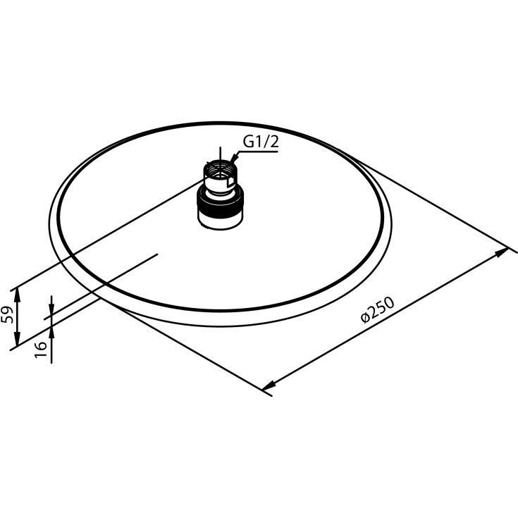Damixa Silhouet brusehoved, Ø25 cm, vandbesparende, antracit