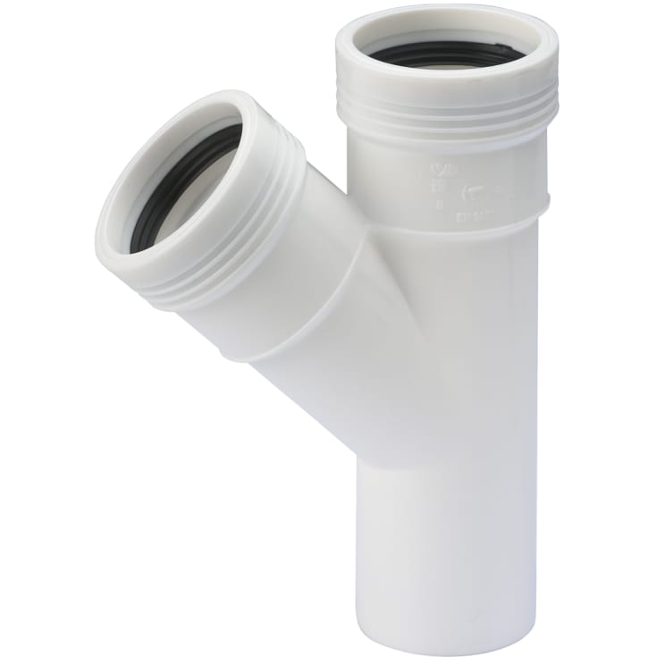 Wavin Wafix grenrør, 45°, Ø32 mm, plast, hvid