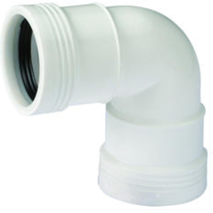 Wavin Wafix afløbsbøjning, 88,5°, Ø40 mm, plast, hvid