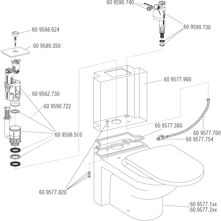 Gustavsberg Artic cisternelåg, hvid