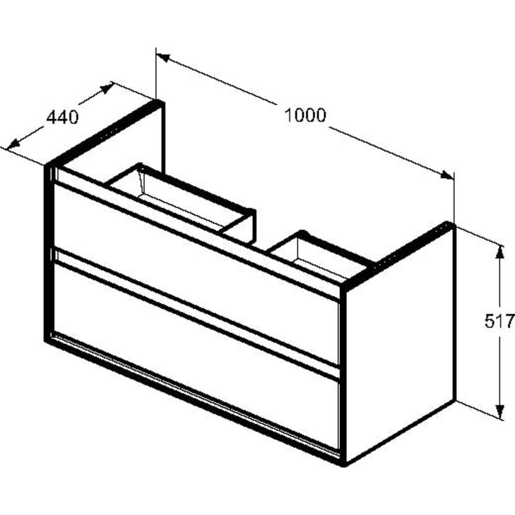 Ideal Standard Connect Air servantskap, 100x44 cm, hvit