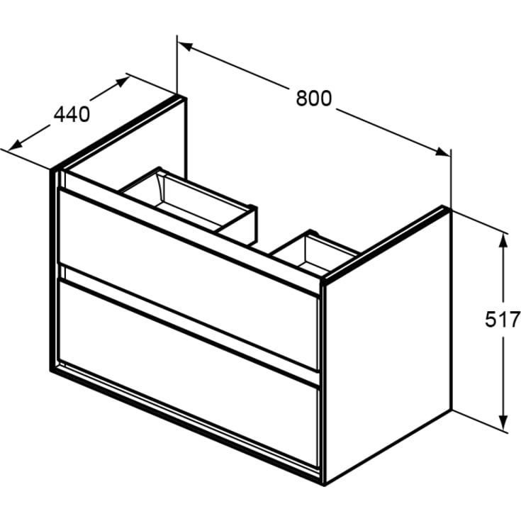 Ideal Standard Connect Air tvättställsunderskåp, 80x44 cm, vit