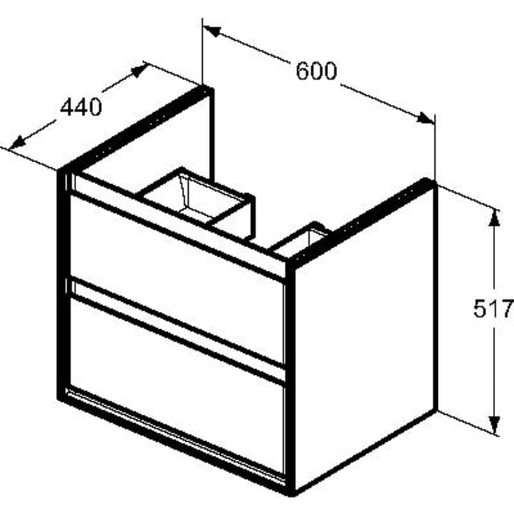 Ideal Standard Connect Air underskab, 60x44 cm, hvid