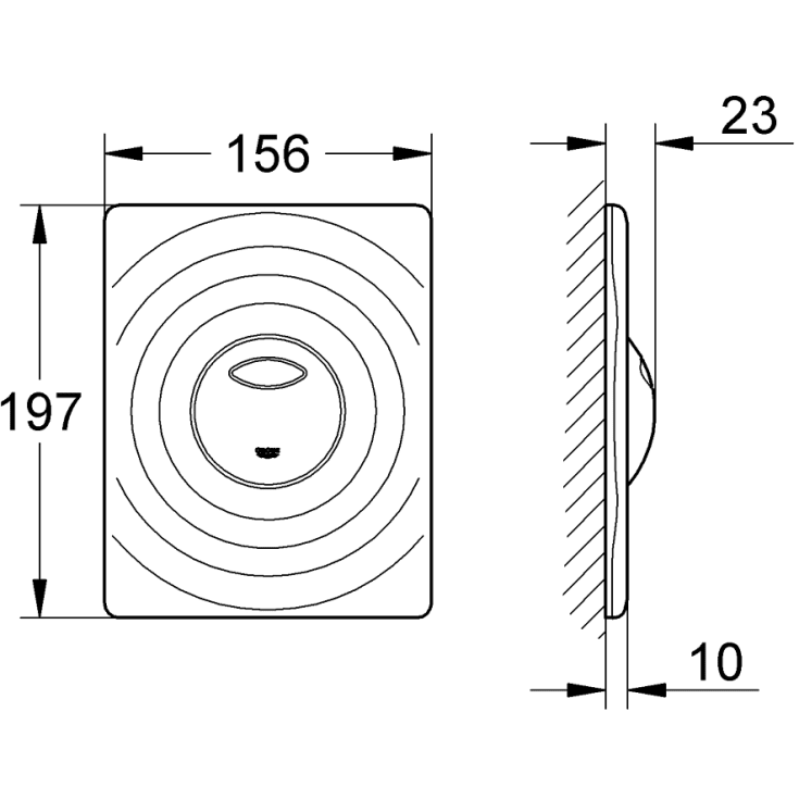 Grohe Surf betjeningsplade, krom