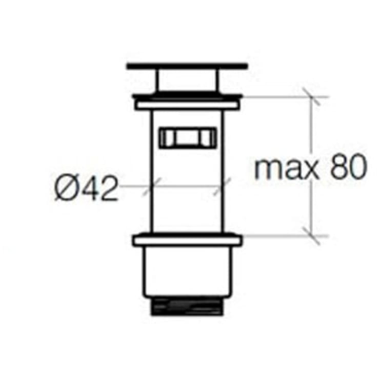 Cassøe bundventil, push-open, krom