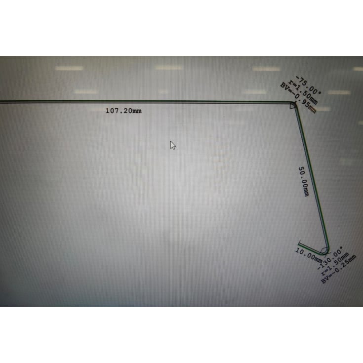 Tagfod zink 1 meter, tykkelse 0,65 mm