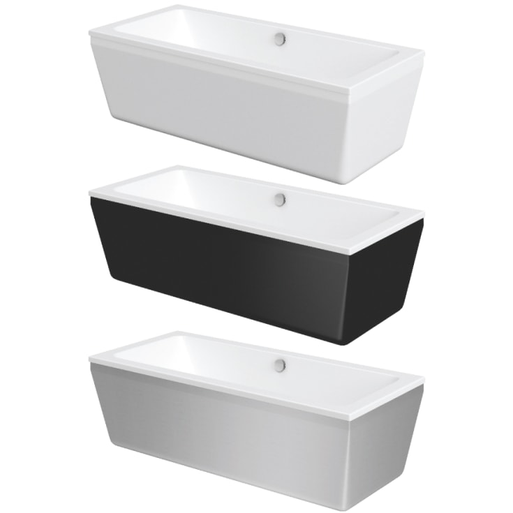 Royal Lenora 180x80cm  fritstående badekar hvid med ben og afløb