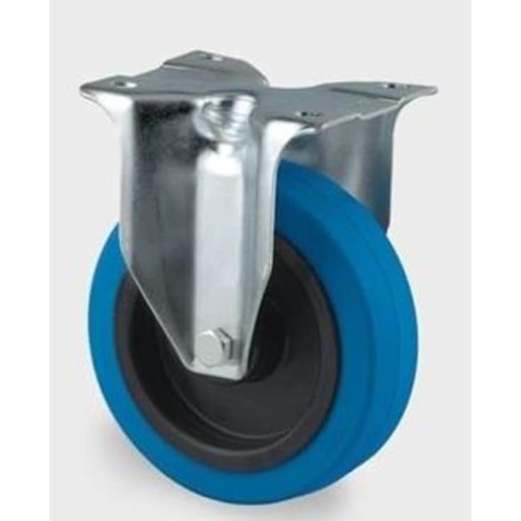 Transporthjul, fast plate, 100mm, 160kg belastning