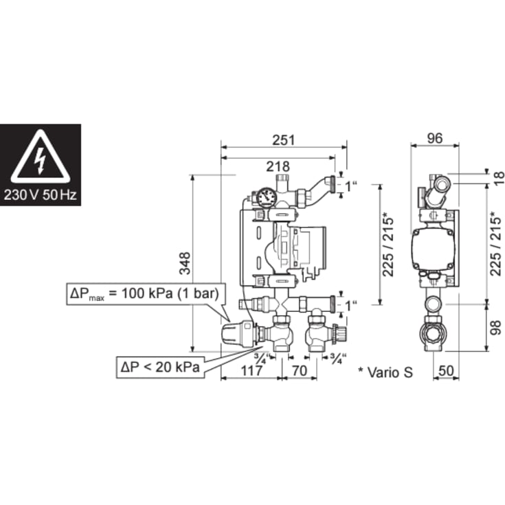 Uponor Fluvia T Push-23-B-W golvvärmeshunt