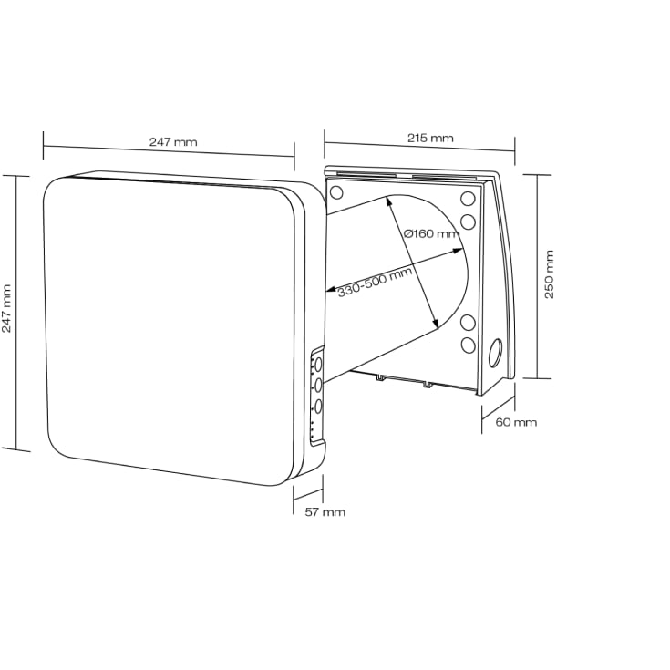 Duka One Pro 50 S ventilator med varmegenvinding, Ø160 mm, wifi, hvid