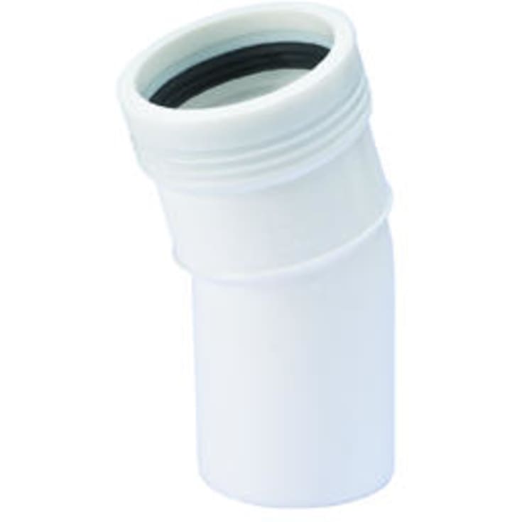 Wavin Wafix afløbsbøjning, 15°, Ø32 mm, plast, hvid