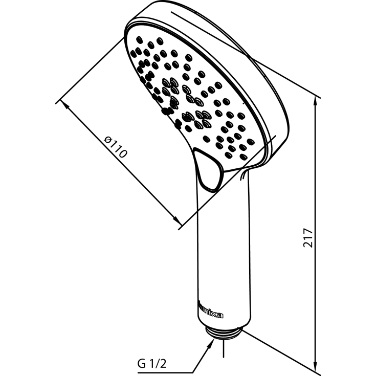 Damixa Silhouet håndbruser, vandbesparende, antracit