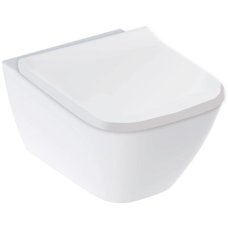 Geberit Smyle Square væghængt toilet, uden skyllekant, hvid