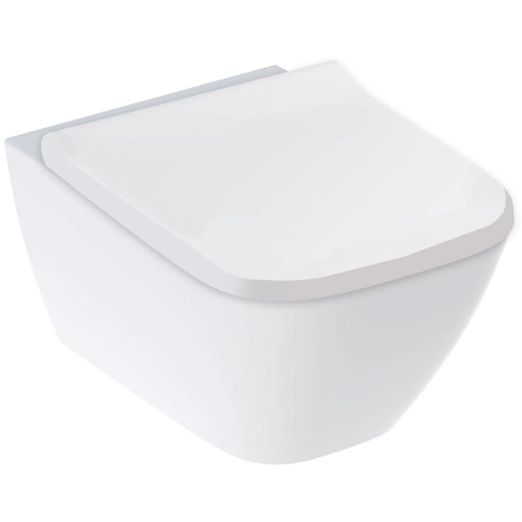 Geberit Smyle Square væghængt toilet, uden skyllekant, rengøringsvenlig, hvid