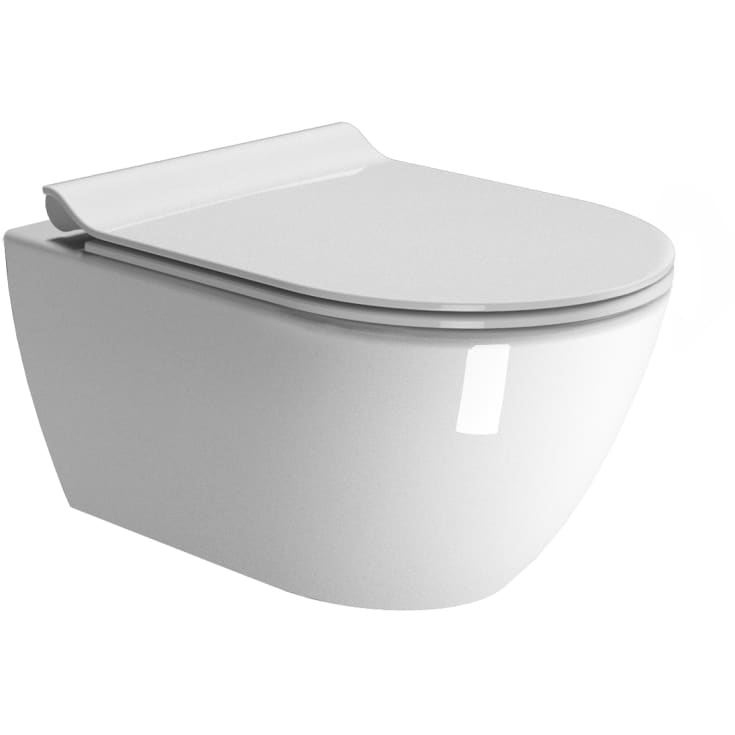 GSI Pura væghængt toilet, uden skyllekant, antibakteriel, hvid