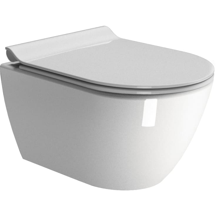 GSI Pura væghængt toilet, uden skyllekant, antibakteriel, hvid