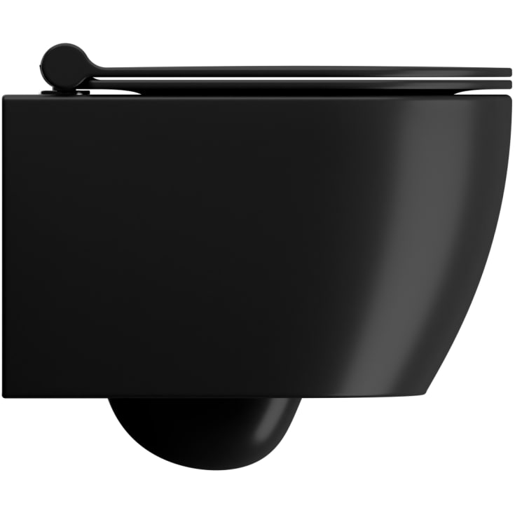 GSI Pura væghængt toilet, uden skyllekant, antibakteriel, mat sort
