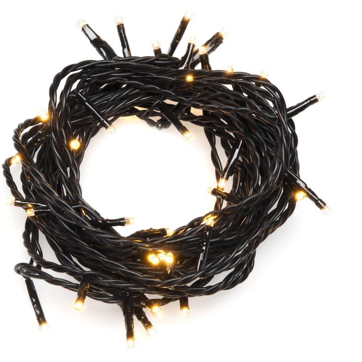 Konstsmide ljusslinga utomhus, batteri, 40 bärnstensfärgade ljus, 3,9 meter