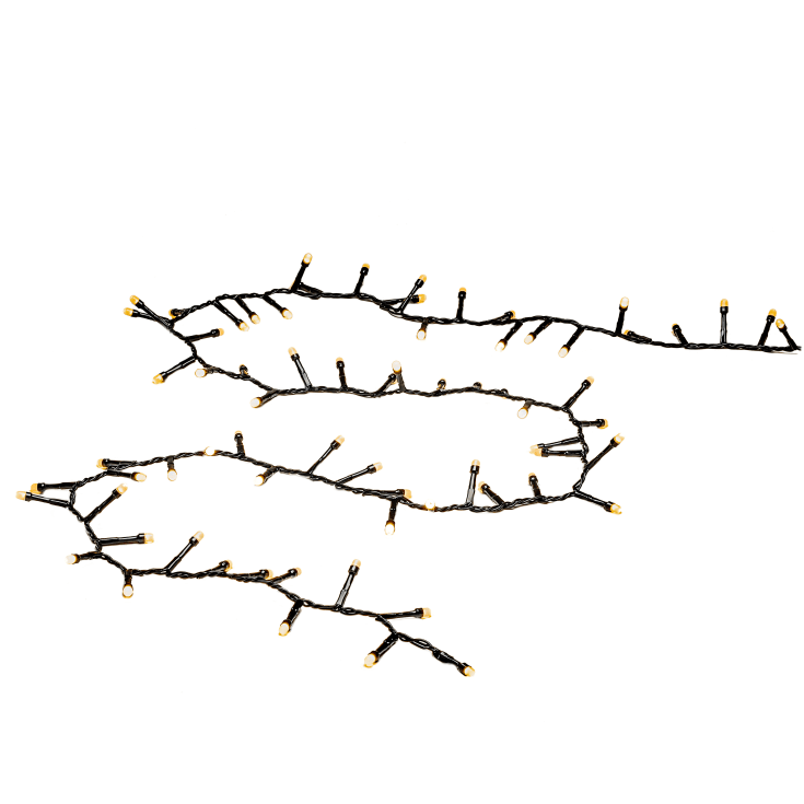 Konstsmide Cluster lyslenke utendørs, 1500 ravfargede lys, 32,98 meter