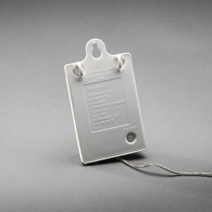 12 stk Konstsmide udendørs lyskæde, batteri, 40 varm hvide lys, 3,9 meter