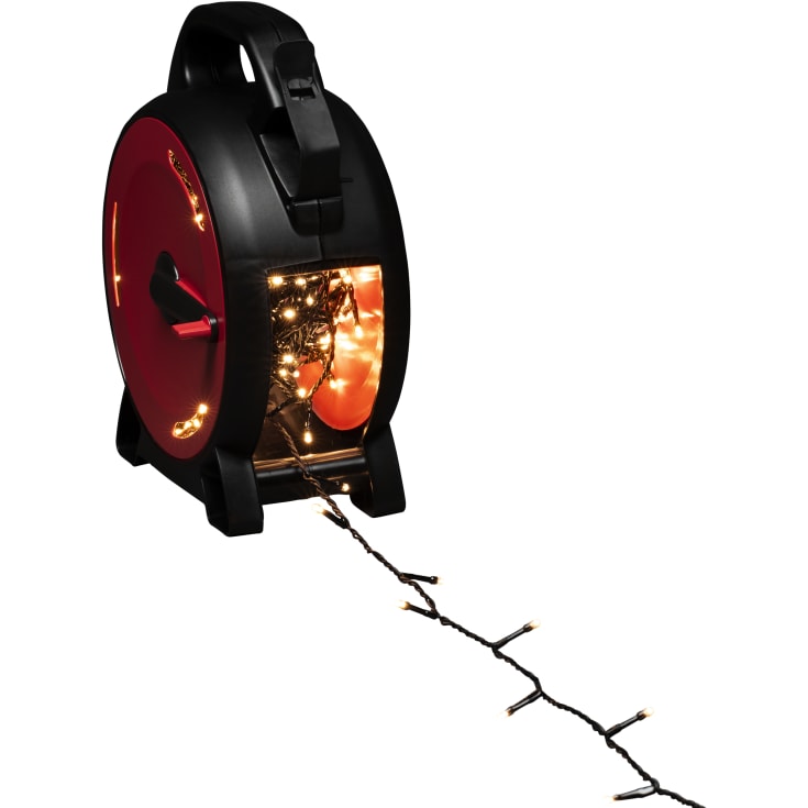 4 stk Konstsmide udendørs lyskæde på kabeltromle, 600 varm hvide lys, 41,93 meter