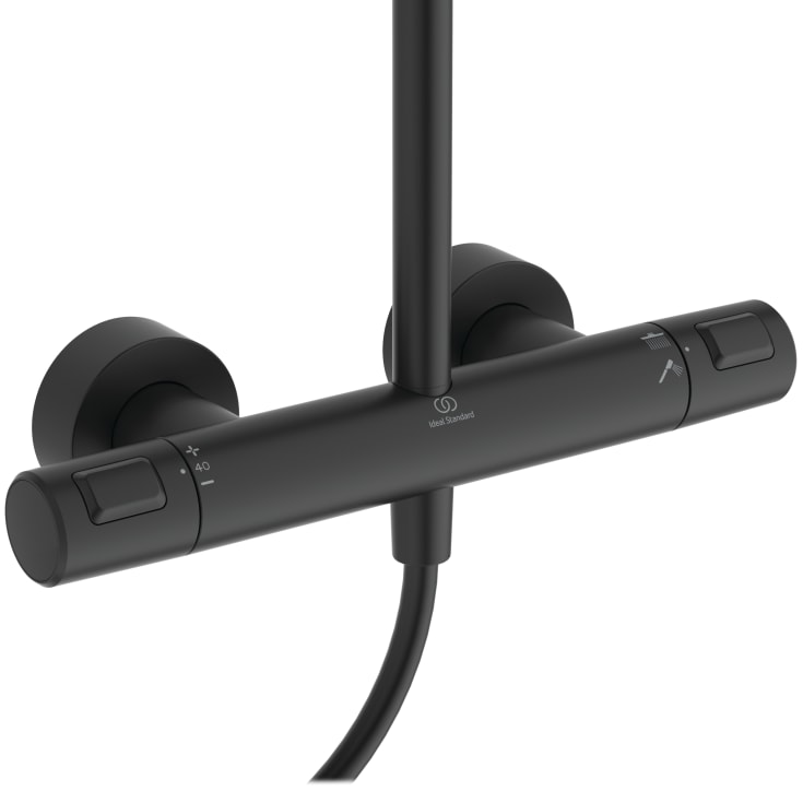 Ideal Standard Ceratherm T25+ brusesæt, vandbesparende,  mat sort