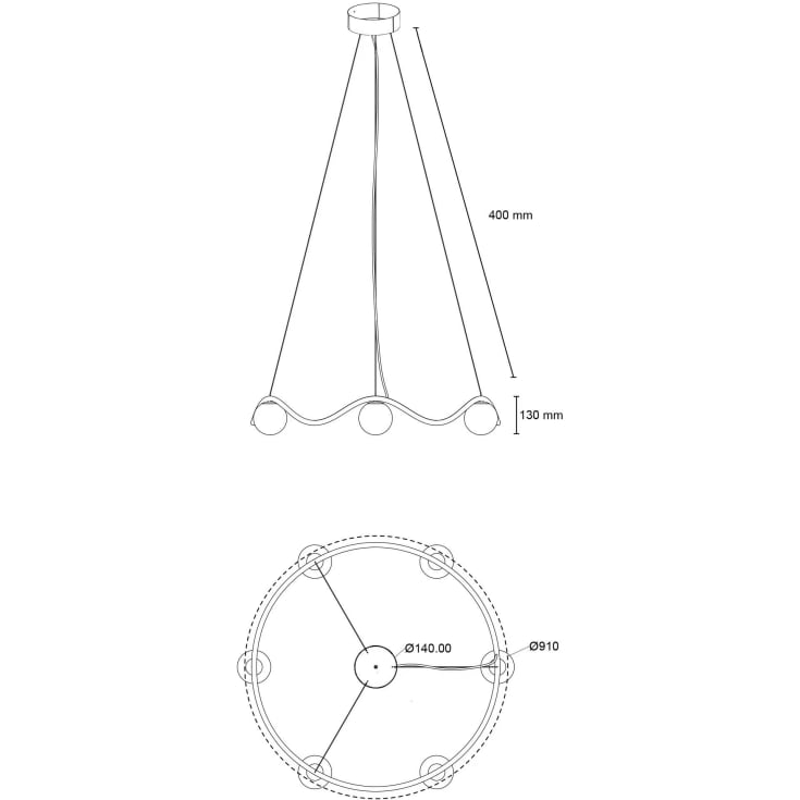 Rebello Decor Circle of Life lysekrone, Ø91 cm