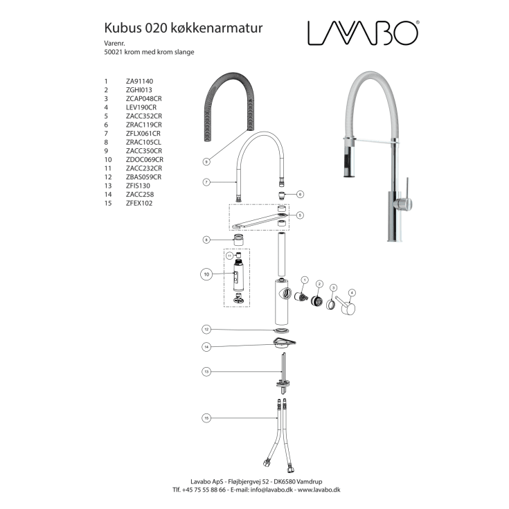 Lavabo Kubus 020 køkkenarmatur, krom