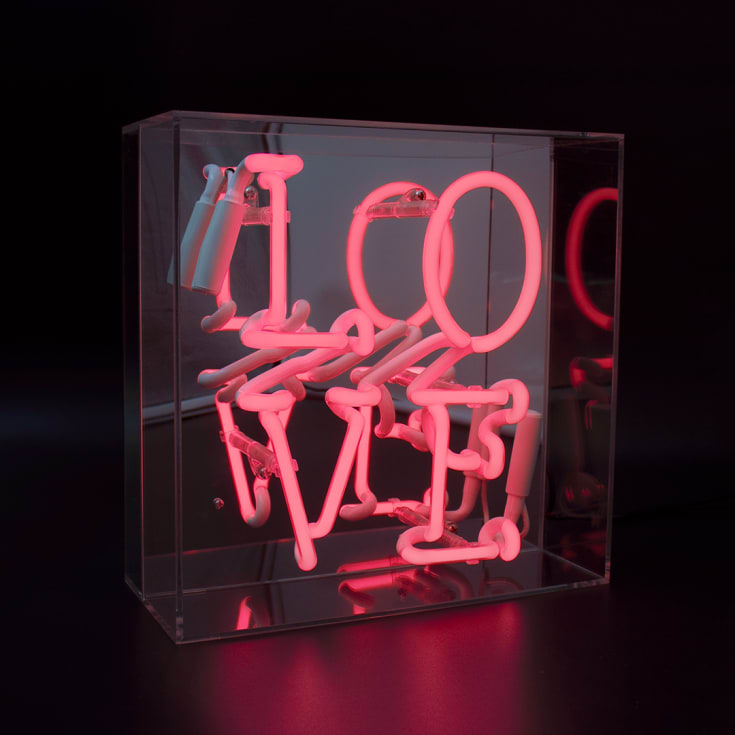 Locomocean Love neonskylt, rosa
