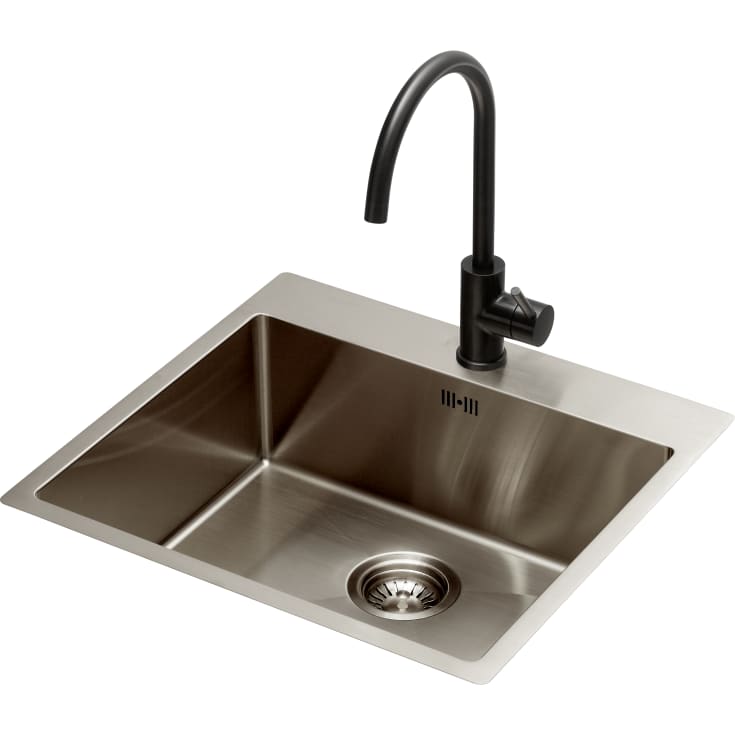 Lavabo Kubus 540 Soft køkkenvask, 54x50 cm, sort krom
