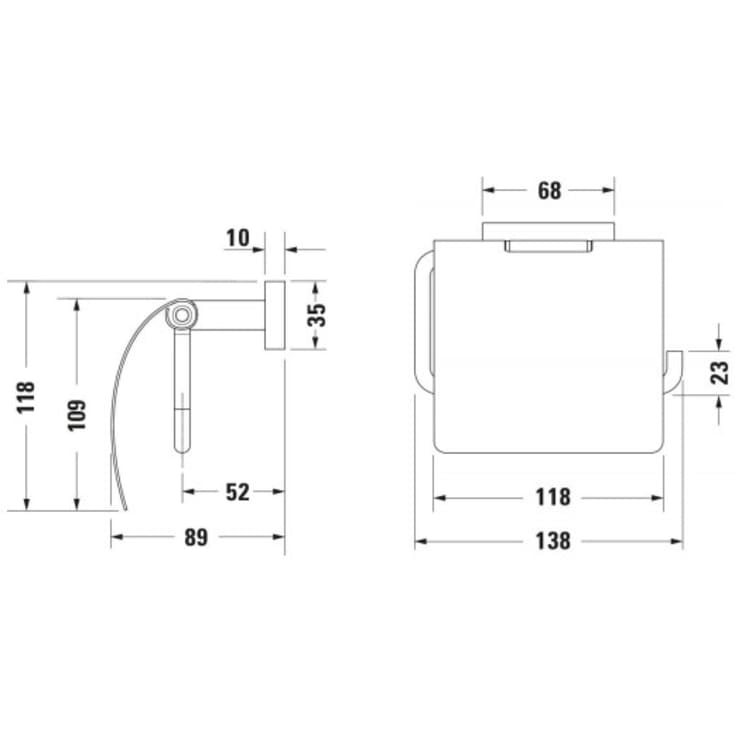 Duravit Karree toiletrulleholder, krom