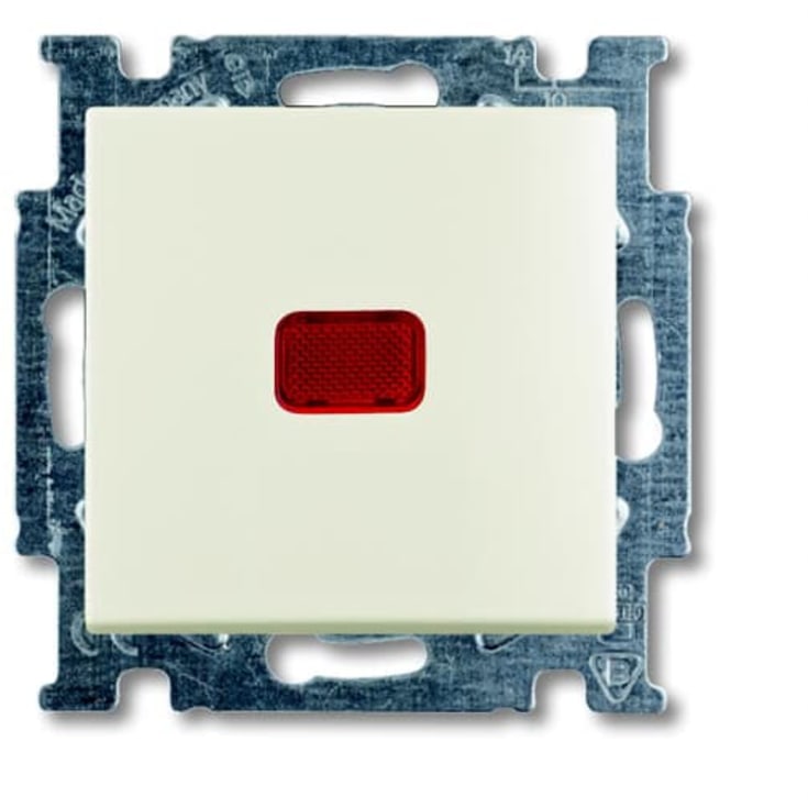 10 stk Basic55 Trykkont med rød LED blank hvid