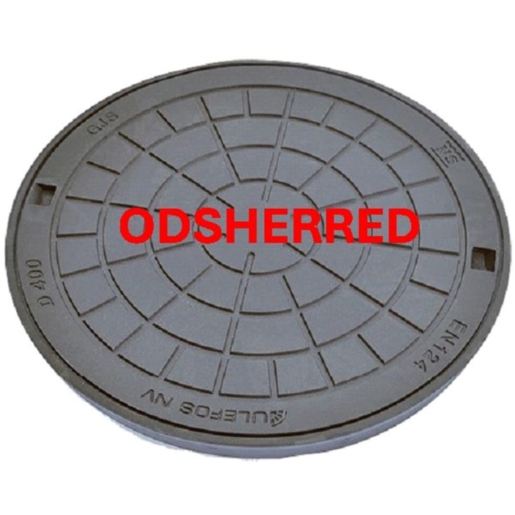 50 stk Ulefos 600 mm dæksel m/påstøbt pakning/fjederlås, Odsherred