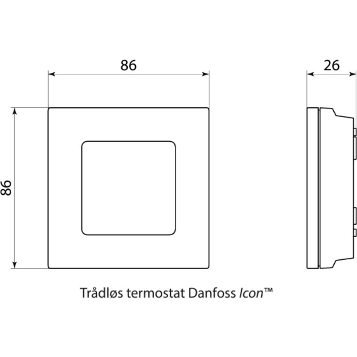 Danfoss Icon trådlös rumstermostat, infraröd golvsensor, vit