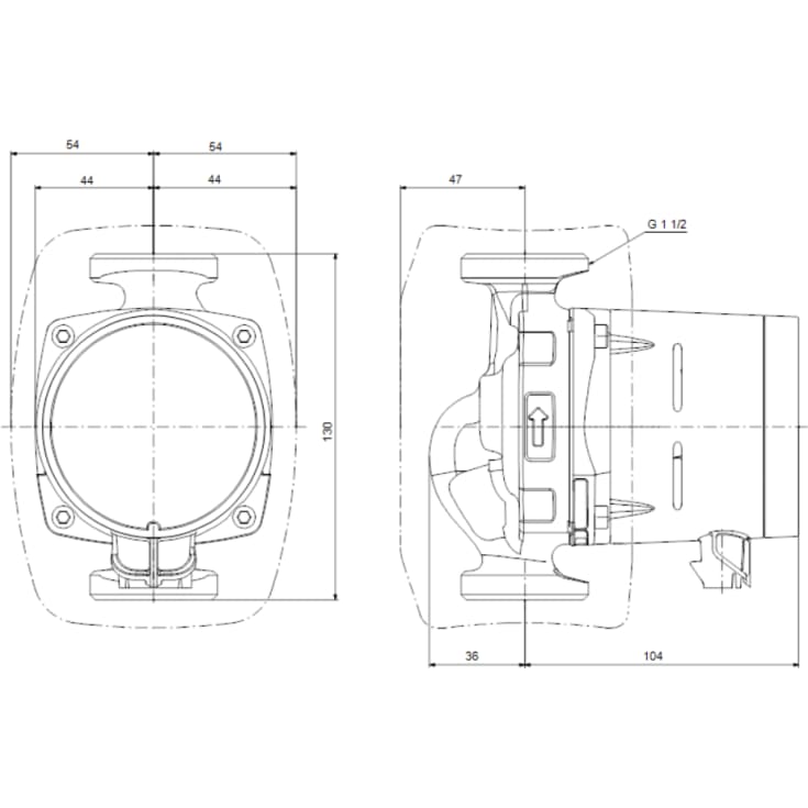 Grundfos Alpha2 25-80 sirkulasjonspumpe 130 mm, varme