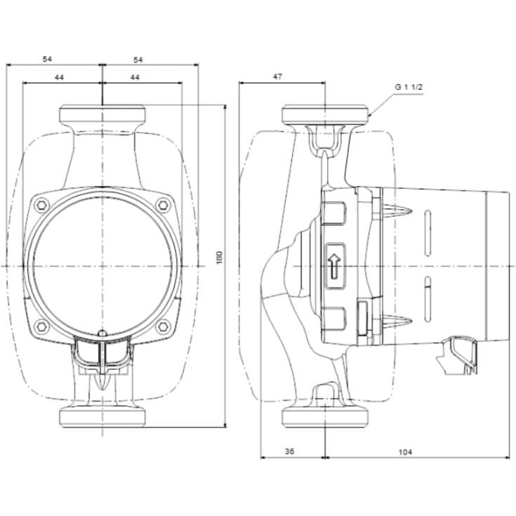 Grundfos Alpha2 25-40 sirkulasjonspumpe 180 mm, varme