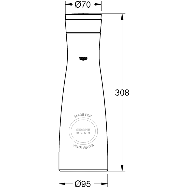 Grohe Blue karaffel, 1 liter, rustfrit stål