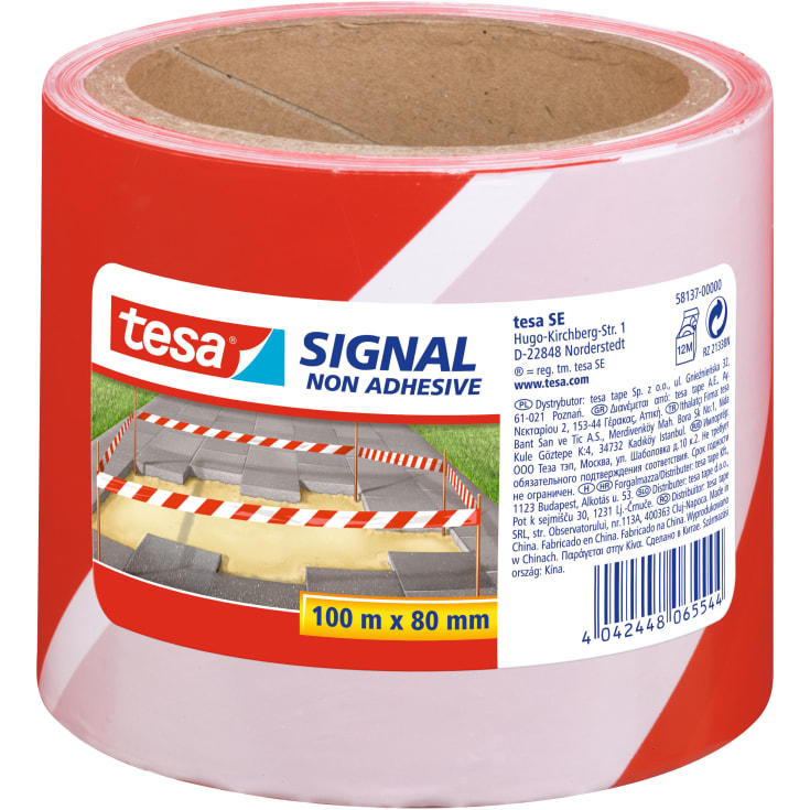 Tesa afspærringsbånd, 80 mm, ikke klæbende, 100 meter