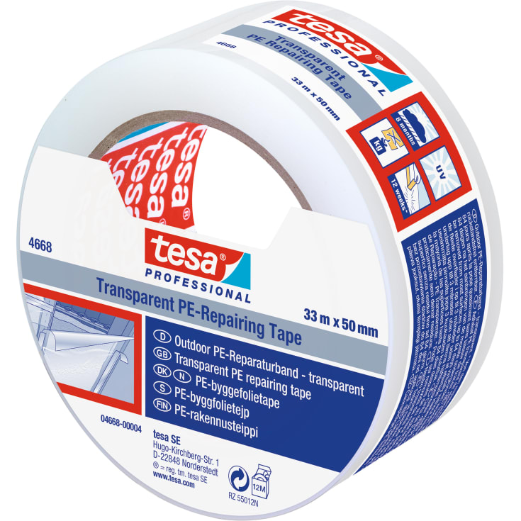 tesa reperationstape 4668 UV 55 mm x 33 m, klar