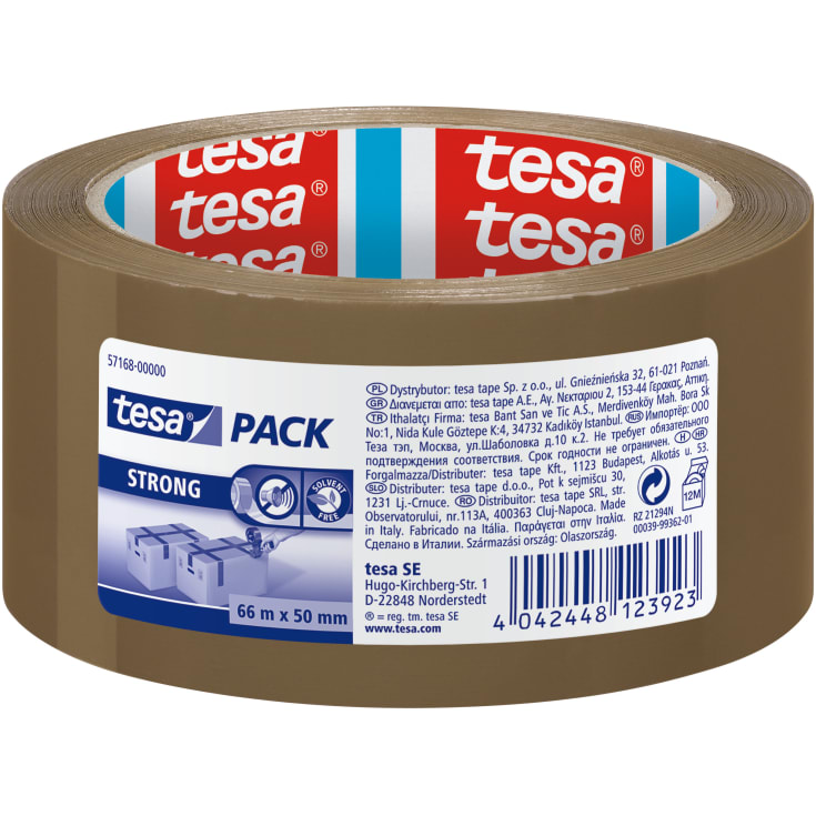 Tesa emballagetape, brun, stærk, 50 mm, 66 meter