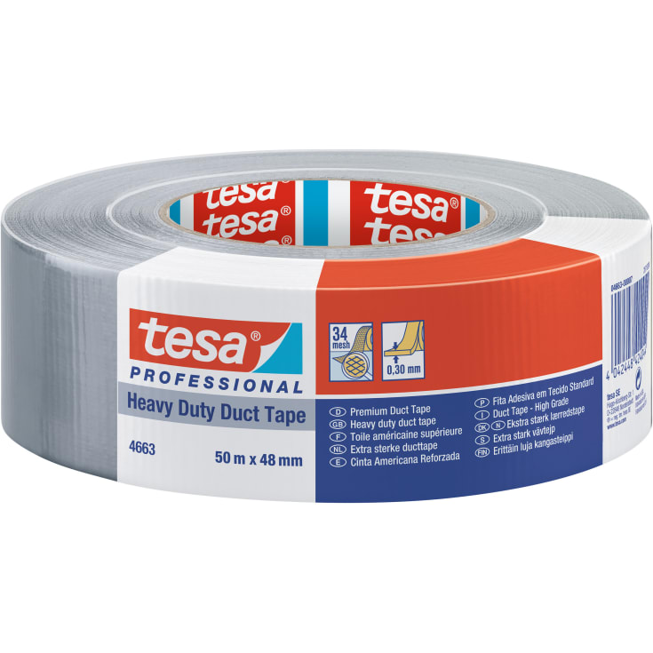 Tesa 4663 silvertejp, grå, 48 mm, 50 meter