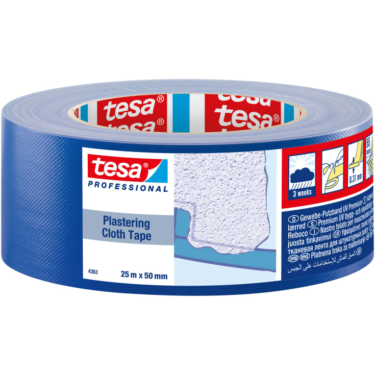 Tesa 4363 lerretstape, blå, 50 mm, 25 meter