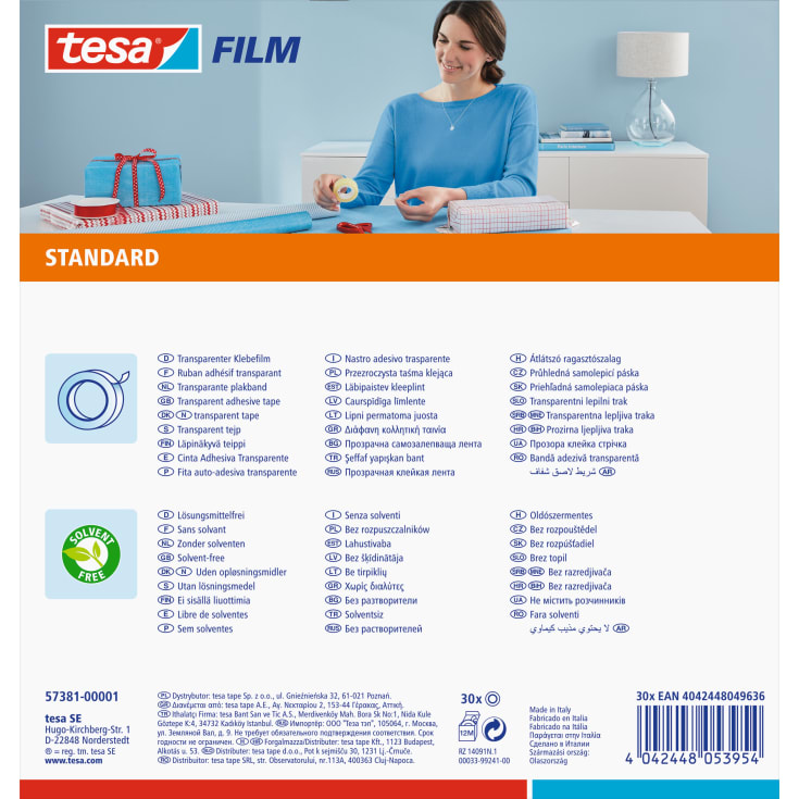 tesa kontortape 15 mm x 33 m, klar