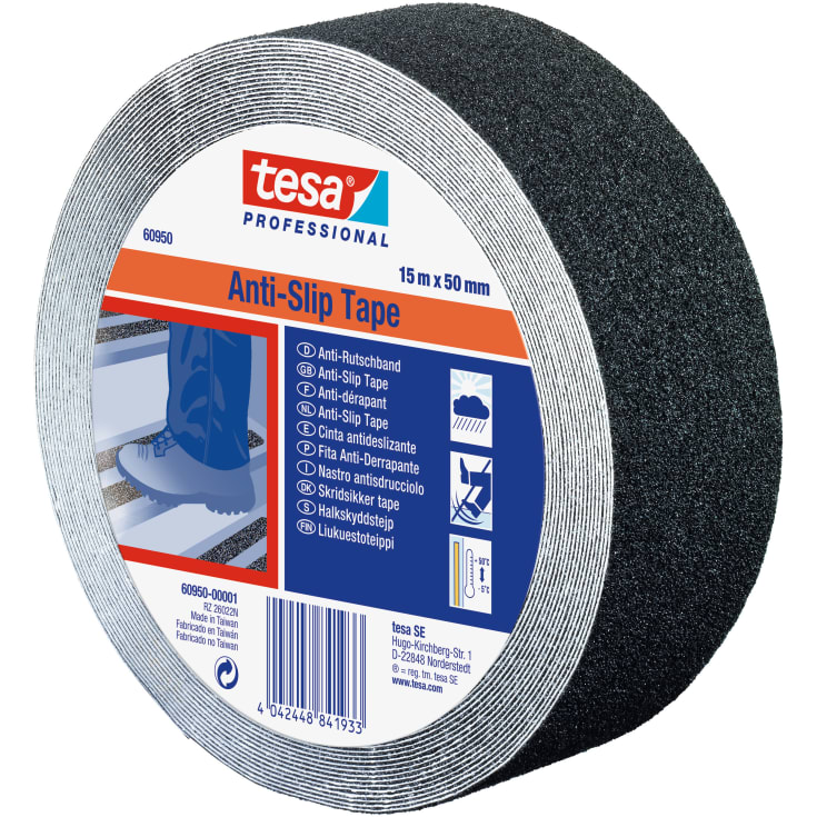 Tesa skridsikker tape, sort, 50 mm, 15 meter