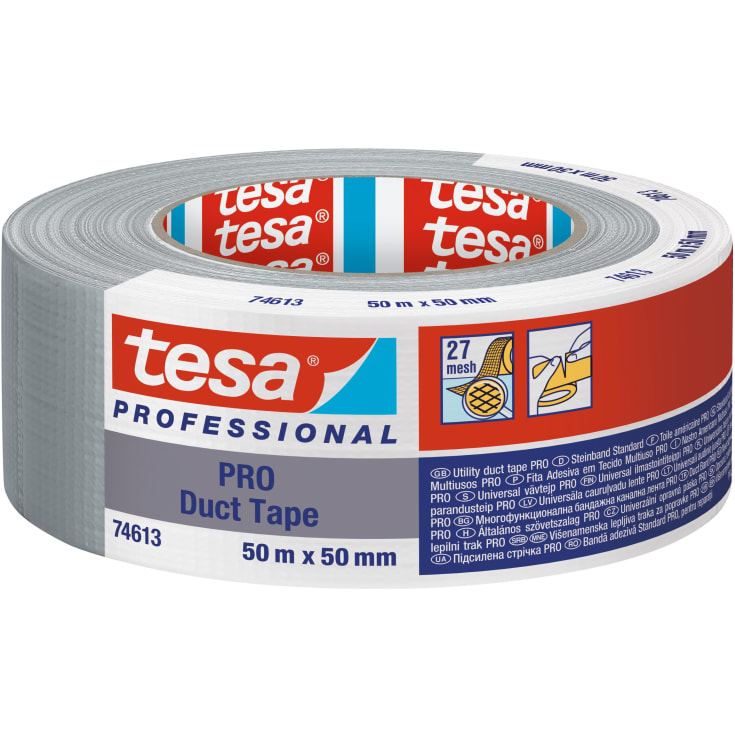 Tesa Pro 74613 lærredstape, grå, 50 mm, 50 meter